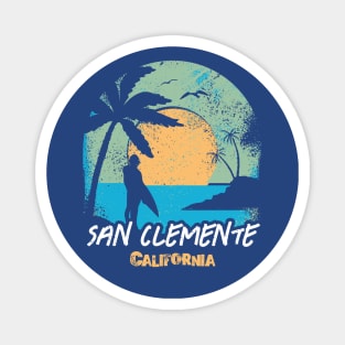 Retro Sunset San Clemente, California Surfing // Retro Surfer Beach Magnet